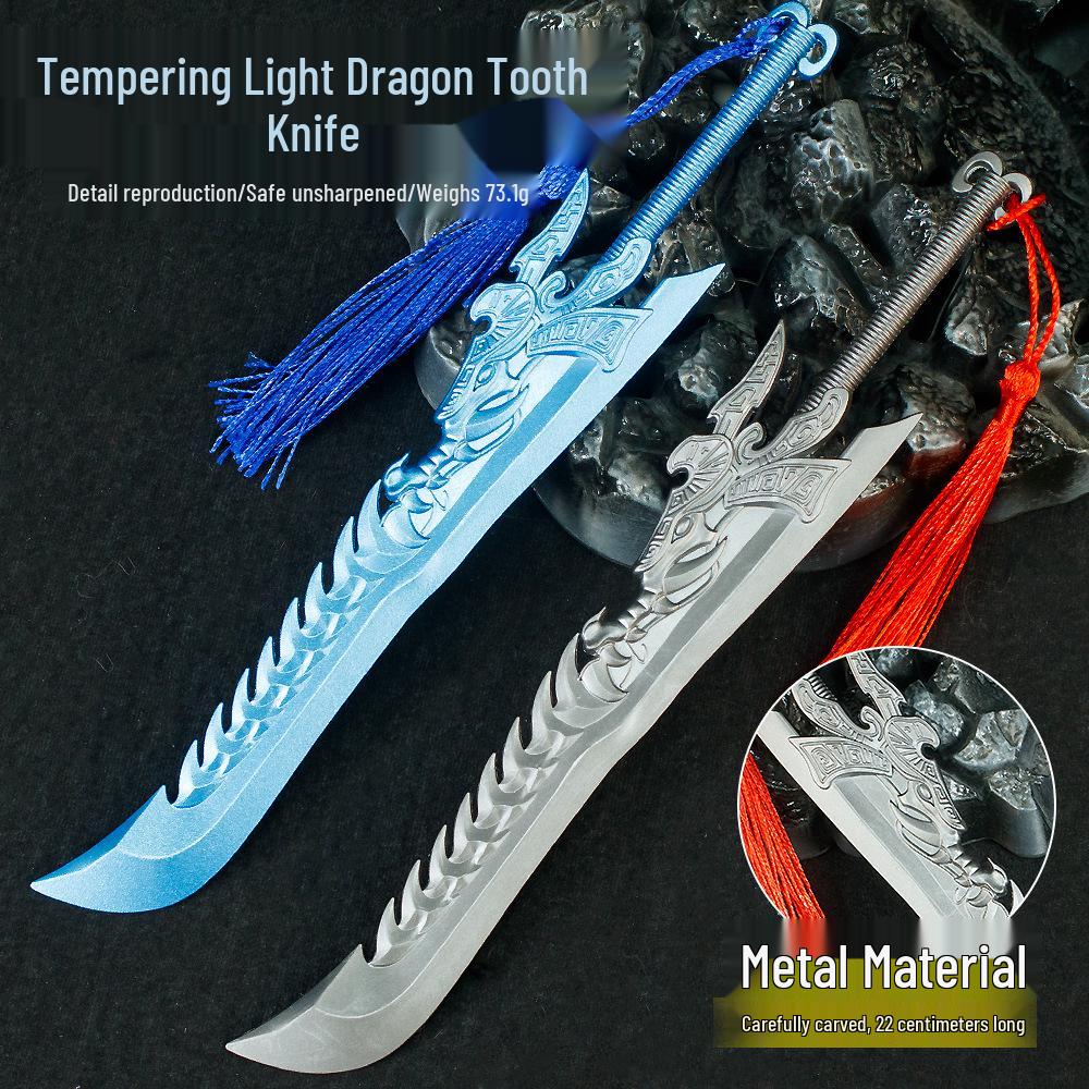 

Nezha TV Ao Guang Dragon Tooth Broadsword Metal Model Anime Toy Figurine.
