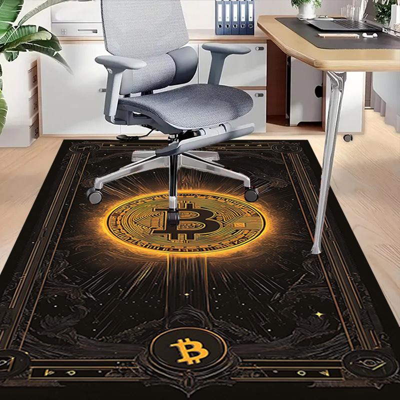 1PC Bitcoin Crypto Non-Slip Floor Carpet Compatible for Office&Living Room&Bedroom&Dining room - Flat - Weave Machine-S0334
