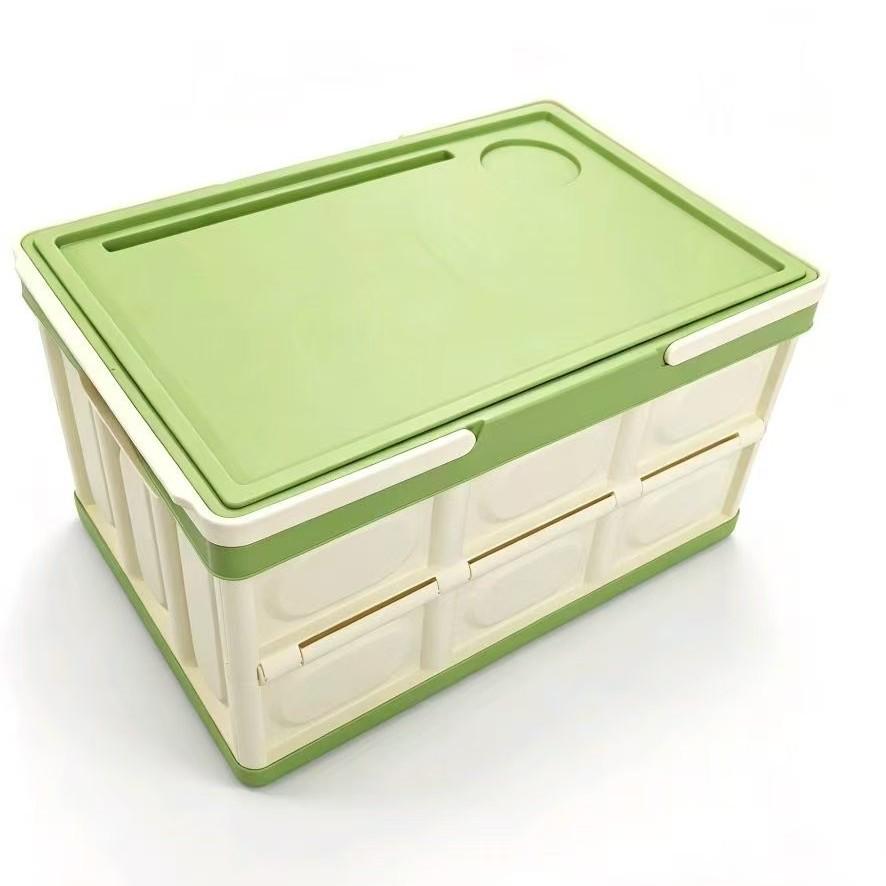 Portable Folding Picnic Basket with Wooden Top