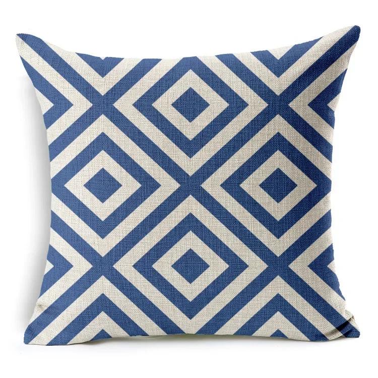 45X45Cm Colored Geometric Lines Color Blocks Abstract Throw Pillow Cover Decorative Pillowcase