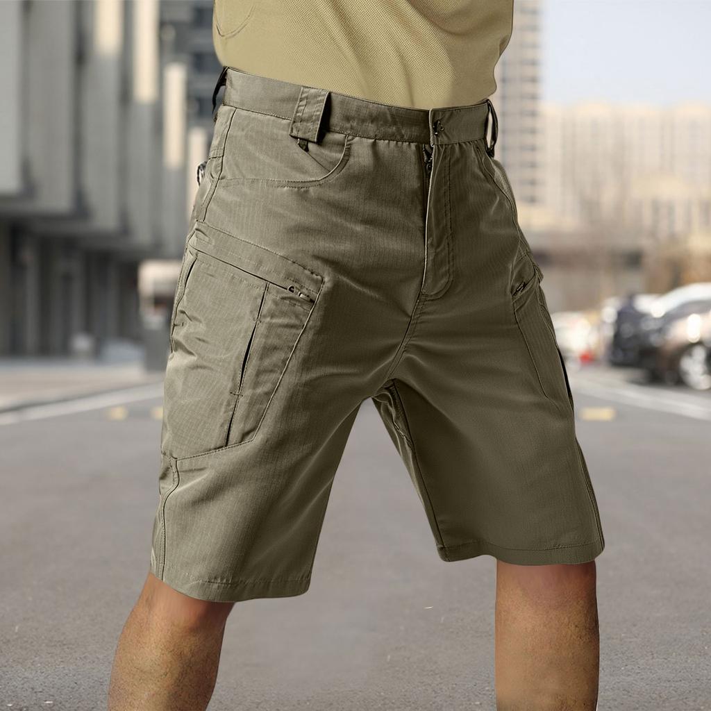 Men's  Ripstop Utility  Cargo Shorts - Multi-Pocket, Abrasion-Resistant, Breathable - Hiking, Camping, Construction