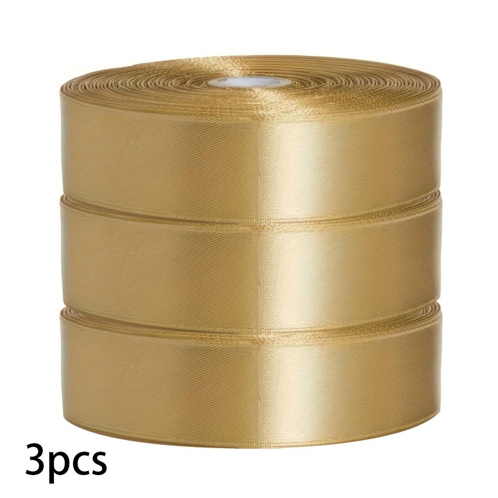 1/2/3 Stück elegantes goldenes Polyesterband, Gesamtlänge 25 Yards | Perfekt für DIY-Kuchendekoration, Geschenkverpackung und Partygeschenke