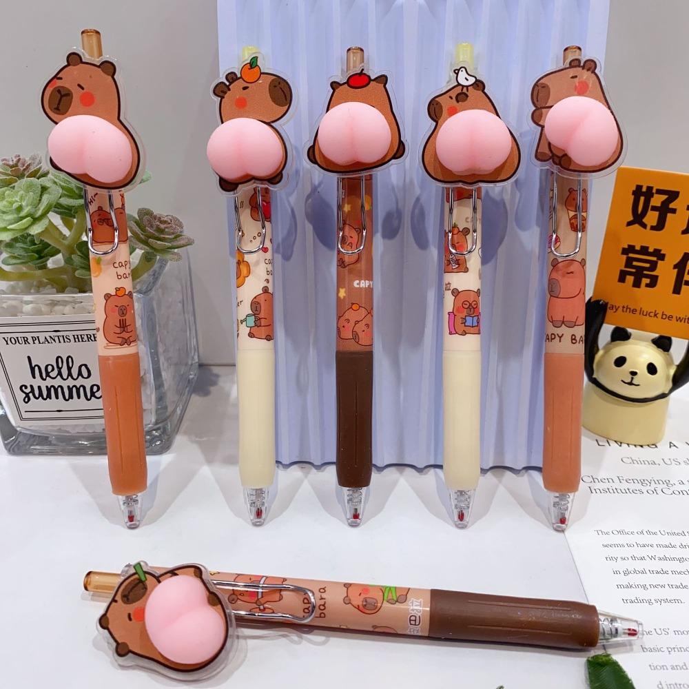 Stationery Capybara Gel Pens Cartoon Capybara Press Gel Pen Happy Capybara Neutral Pen  Students
