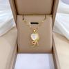 **Lively Women's Necklace: Titanium Steel & Gold-Plated Copper Clavicle Chain**