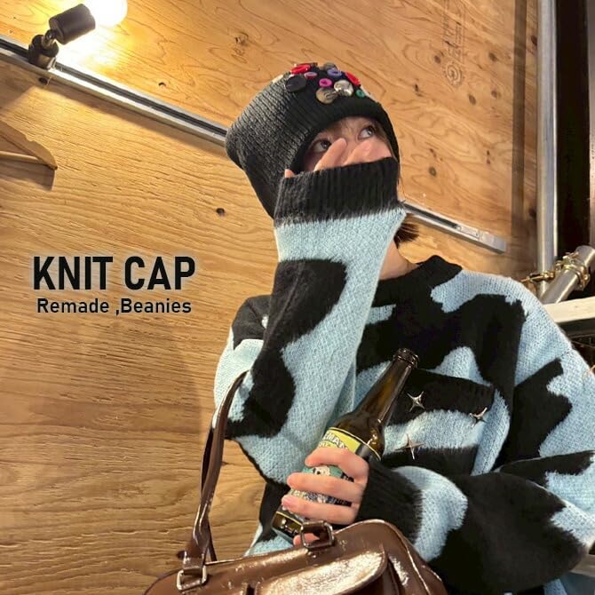 Knit Remade Knit Unisex Knit FREE Beige [Arcade] Hat, Hat, Beanie, Cap, Size,