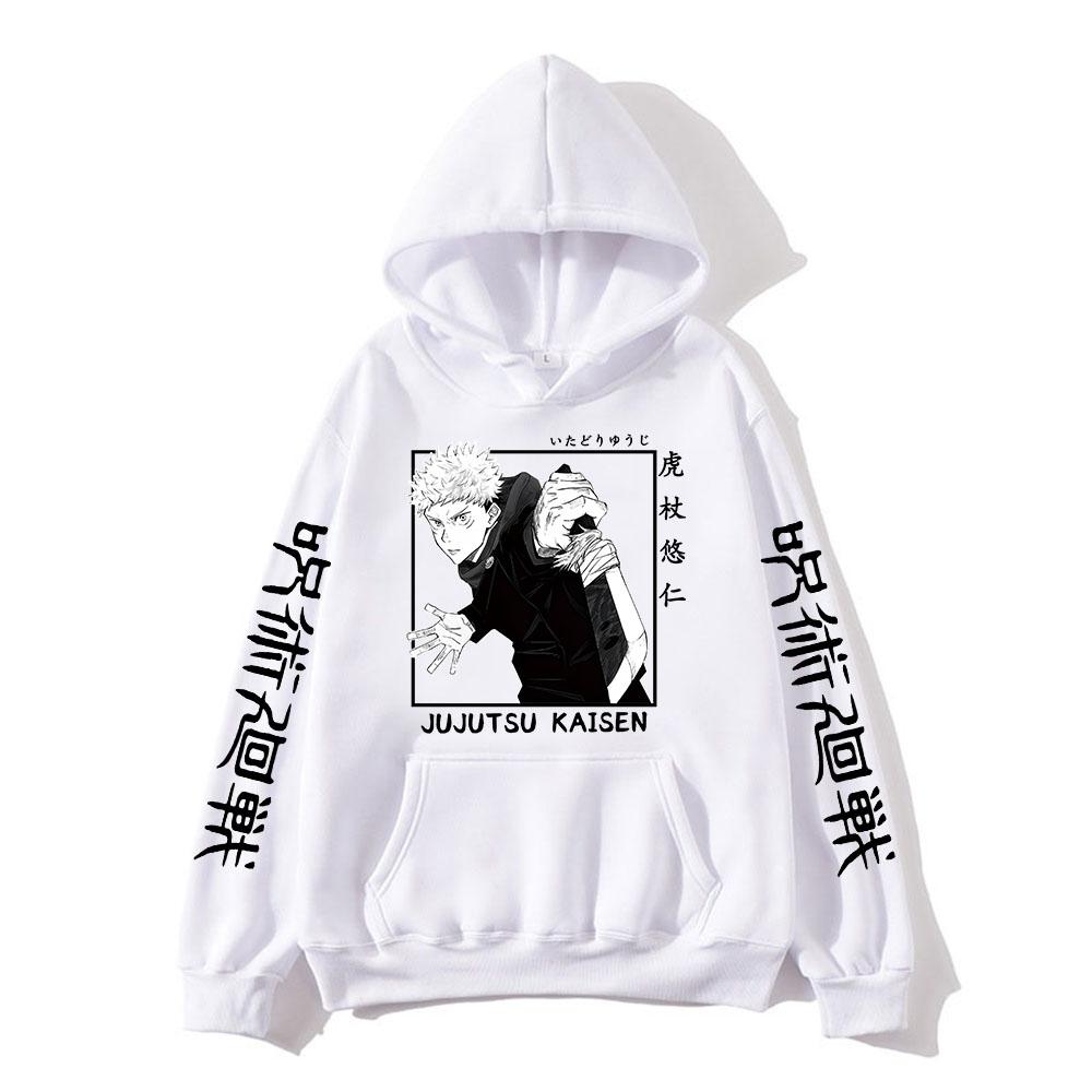 Yuuji Itadori Hoodie Jujutsu Kaisen Grafik-Hoodies Vintage Übergroßes Kapuzensweatshirt Lange Ärmel Männer Frauen Kleidung