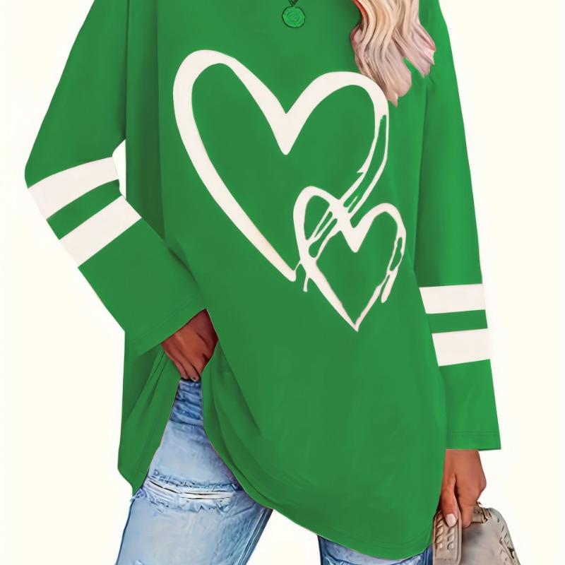 

Женские футболки с длинным рукавом, уличные, весенне-осенние, с 3D-принтом «Любовь», повседневные футболки для дам, большие размеры до 6XL, топы с круглым вырезом 6XL