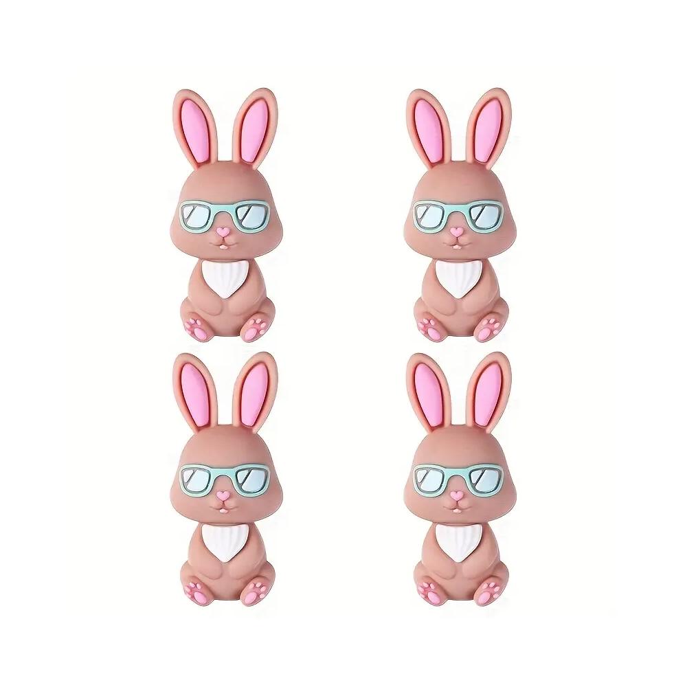 4/26/30/52PCS Easter bunny silicone beads, suitable for bracelets, keychains, lanyards, pen accessories, holiday accessories