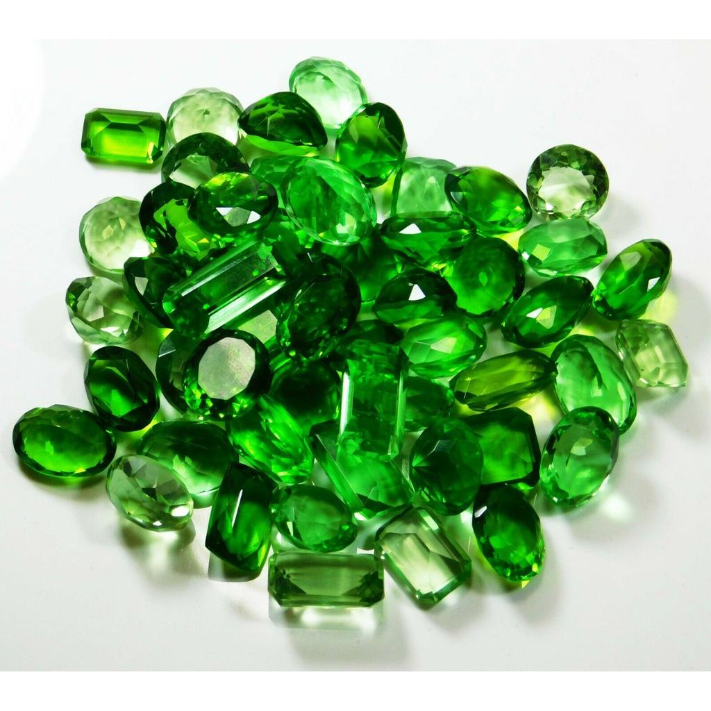 NATURAL Green Topaz 100 Ct Loose Gemstone Lot For Jewelry Making