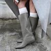 Autumn and Winter New Square Head Slope Heel High Tube Medium Tube Loose Sleeve But Knee Boots Women