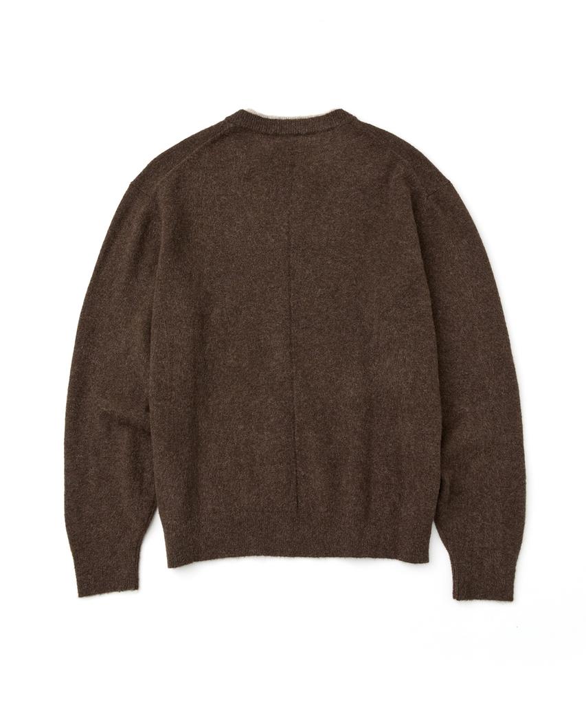 WMC Layered Henley Neck Knit_Brown