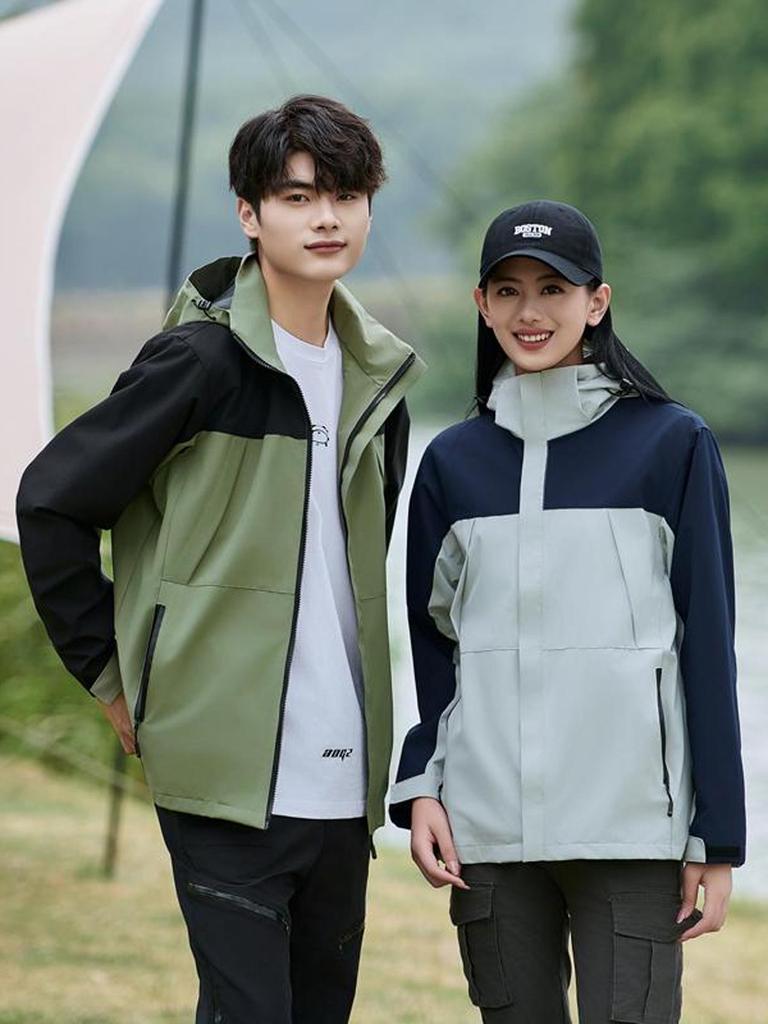 Unisex Windproof Hooded Windbreaker: Custom Printed Outdoor Jacket for Team Building, Class and School Uniforms