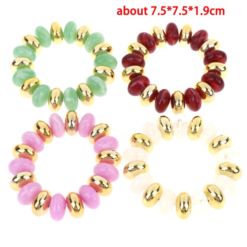 Vintage Irregular Beaded Stretch Bracelet Chunky Bead Bangle Trendy Jewelry For Women Daily Party Stackable Wrist Accessory