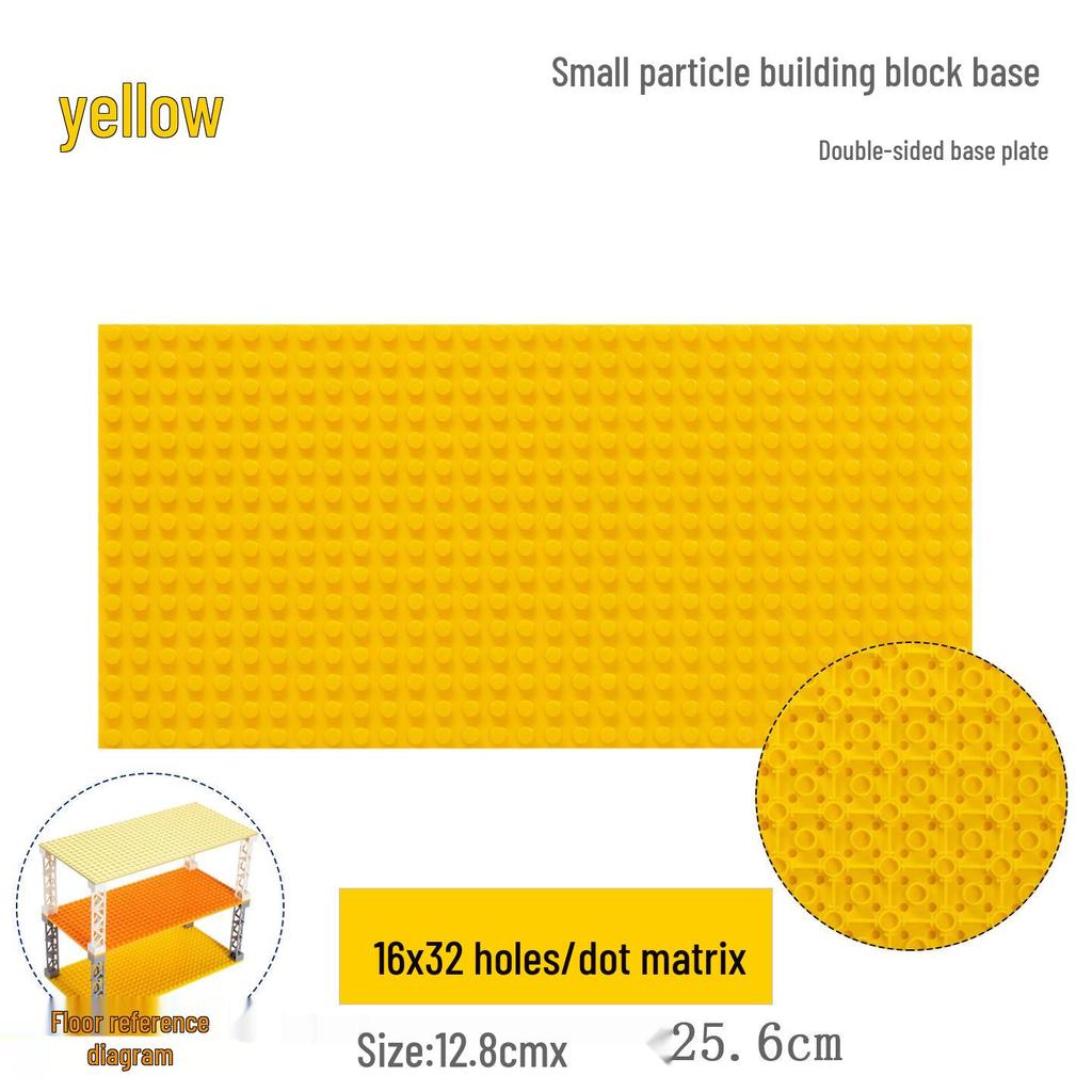 16x32 Hole MOC Base Plate: Wooden Wall Figure & Interlocking Building Blocks Board