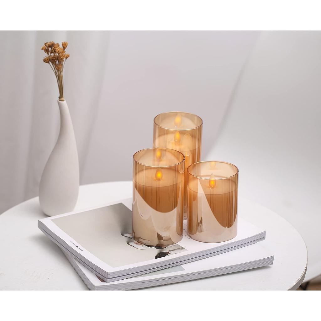 MELEJIA LED Candle Fluctuating Candle Battery LED Energy Dedicated Remote Control Warm Flickering LED Ceiling Light of Light, Candle, Bath, Operated,