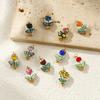 2PCs 304 Stainless Steel & Ceramic Tulip Flower Charms Flora Collection 18K Gold Plated Pendants For DIY Necklace Jewelry Making