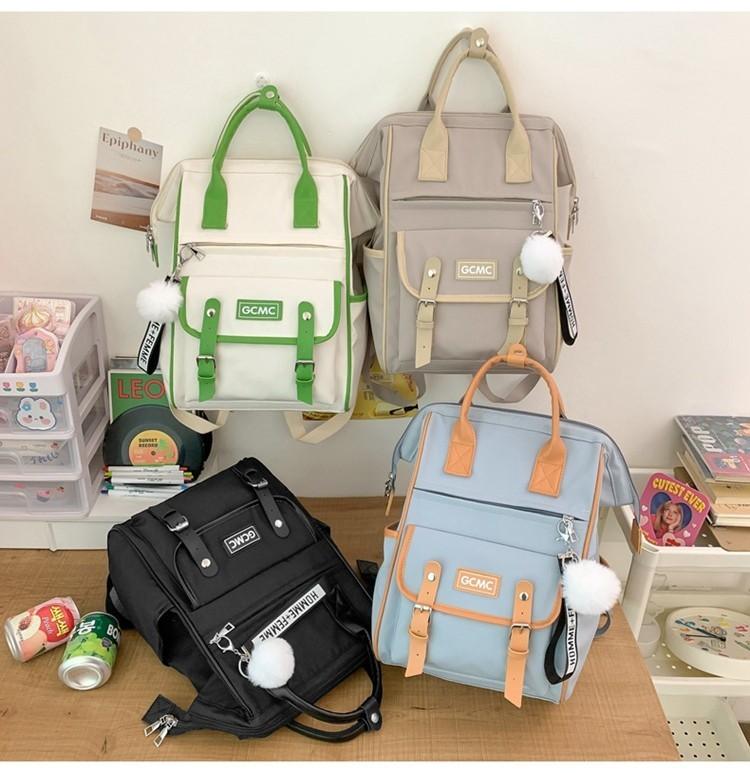 Large Capacity High Fashion Nylon Backpack For Girls With Computer Insert Pocket