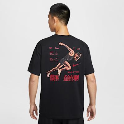 Nike T Shirts Men s Black Crew Neck Moderate L