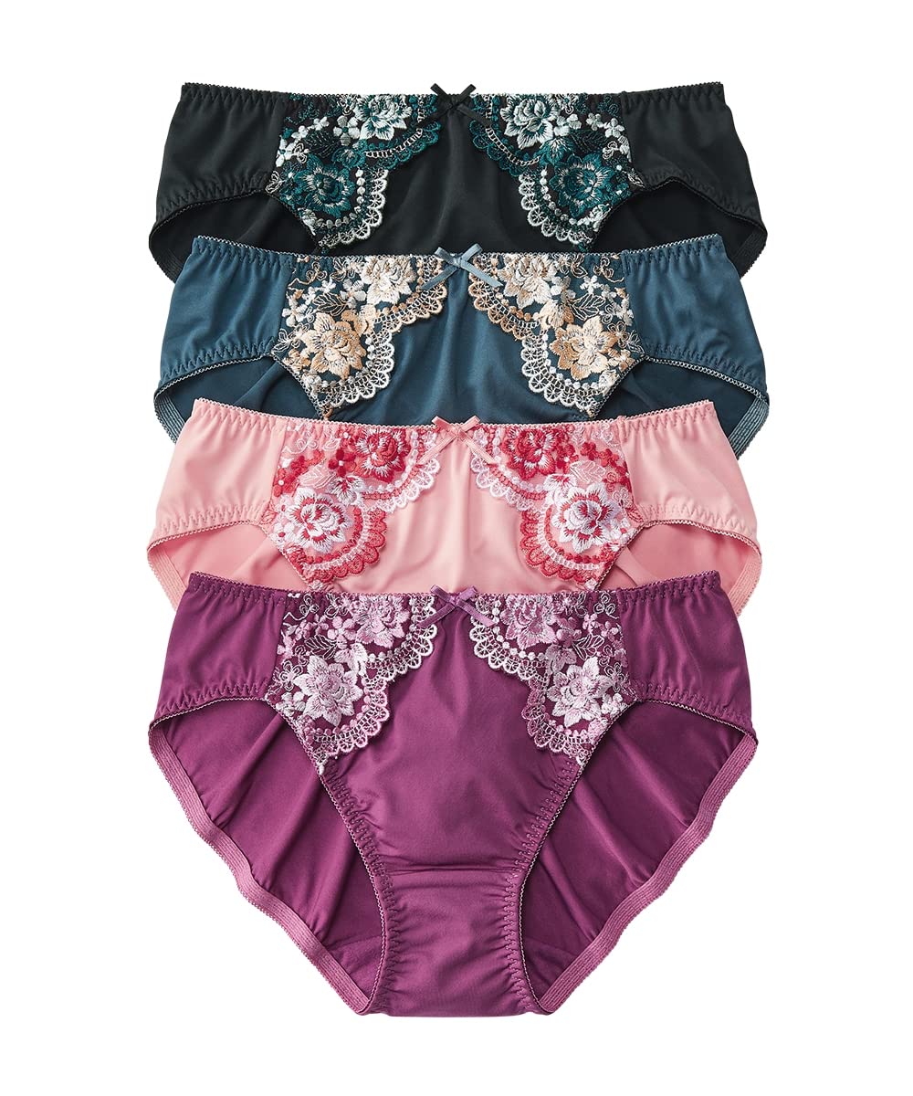 

Pair of Shorts and Pants Floral Set [Nissen] Set, 4-Piece Set, Embroidery, Innerwear, Women s, LL, 4-Piece (Grace Color)