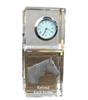 Retired Race Horse – Crystal Clock with a Photo, Photo of a Horse In Crystal |