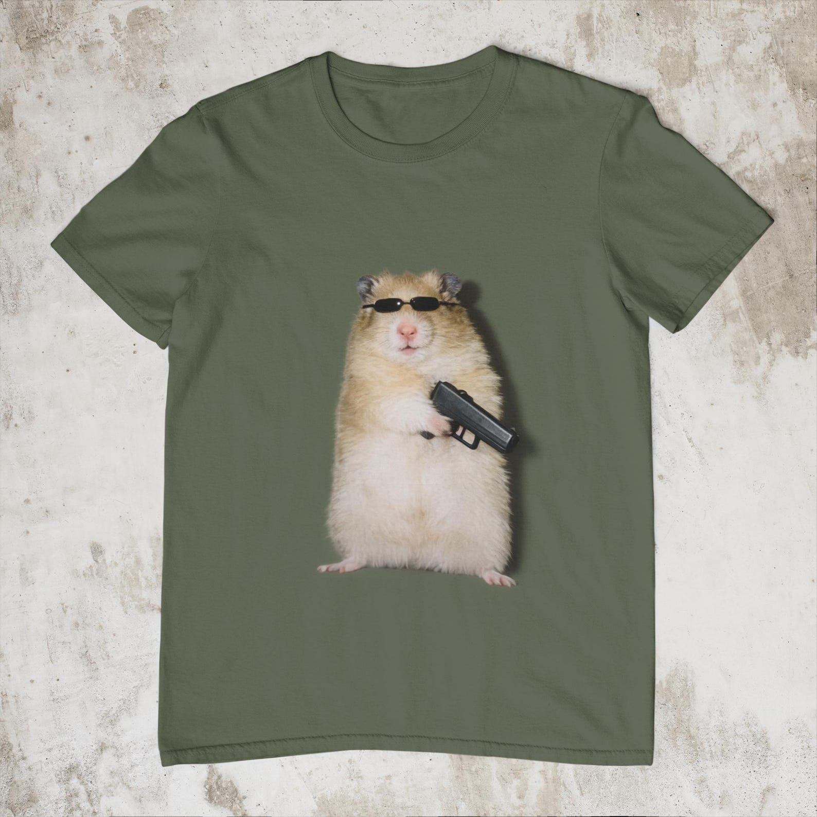 Funny Hamster Meme T-Shirt, Cool Hamster with Sunglasses Tee, Viral Funny Animal Shirt, Edgy Meme Graphic Tee, Trendy Streetwear Gift 2XL