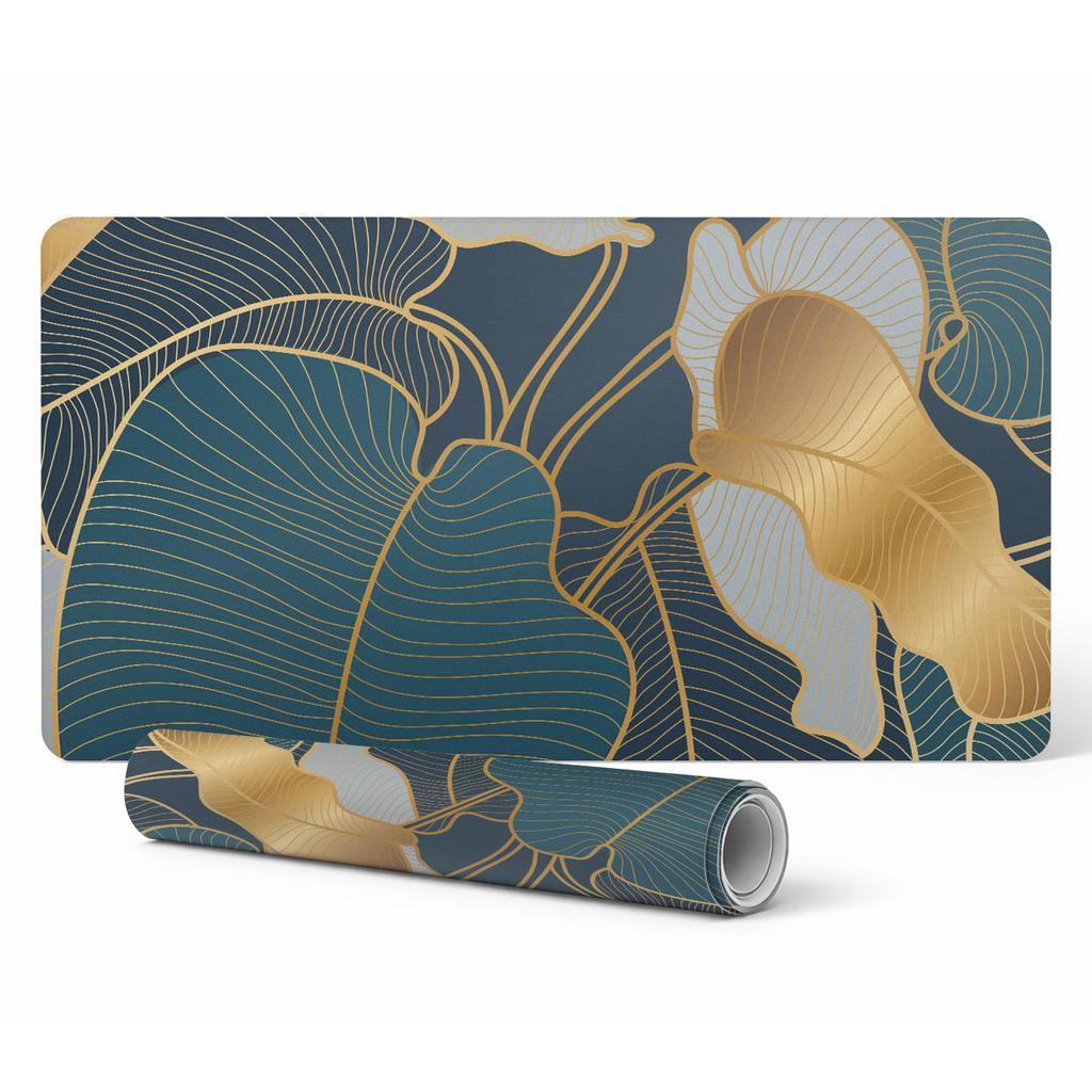 Anti-slip Office Desk Pad Elegant Leaves 100x50 Cm