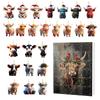 Christmas Highland Cow Advent Calendar 24pcs 2D flat Xmas Tree Interesting Highland Cow Hanging Ornaments Kids Xmas Gifts