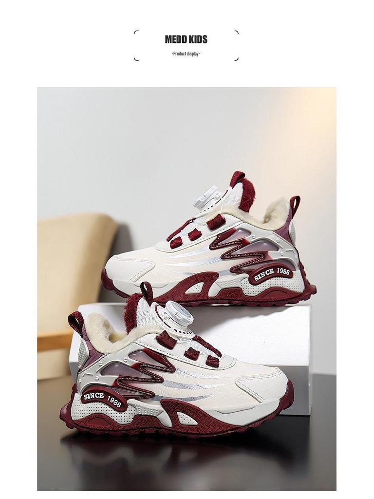 Wasserdichte Leder-Sportschuhe für Mädchen mit Drehverschluss - Leichte Herbst-/Winter-Laufschuhe