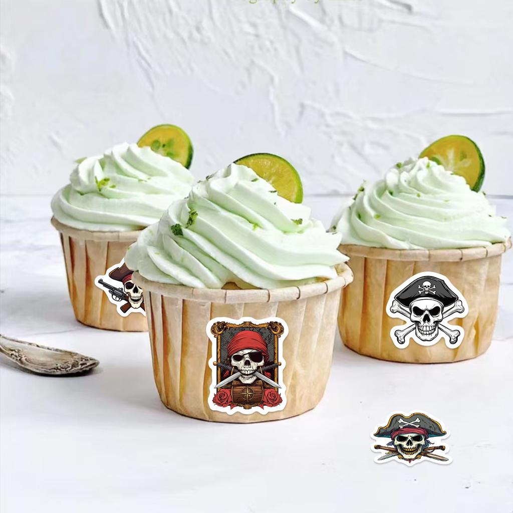 500 Pieces/roll Sticker Roll Sticker New Product Cartoon Pirate Creative Handbook Material Self-adhesive Seal Sticker