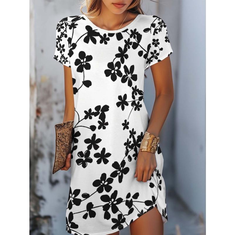 Women's Fashionable Dress, Cute Little Animals and Floral Prints