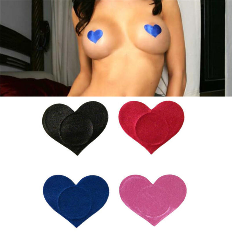 2Pcs Women'Sheart Adhesive Nipple Covers Pads Body Breasts Stickers Disposable