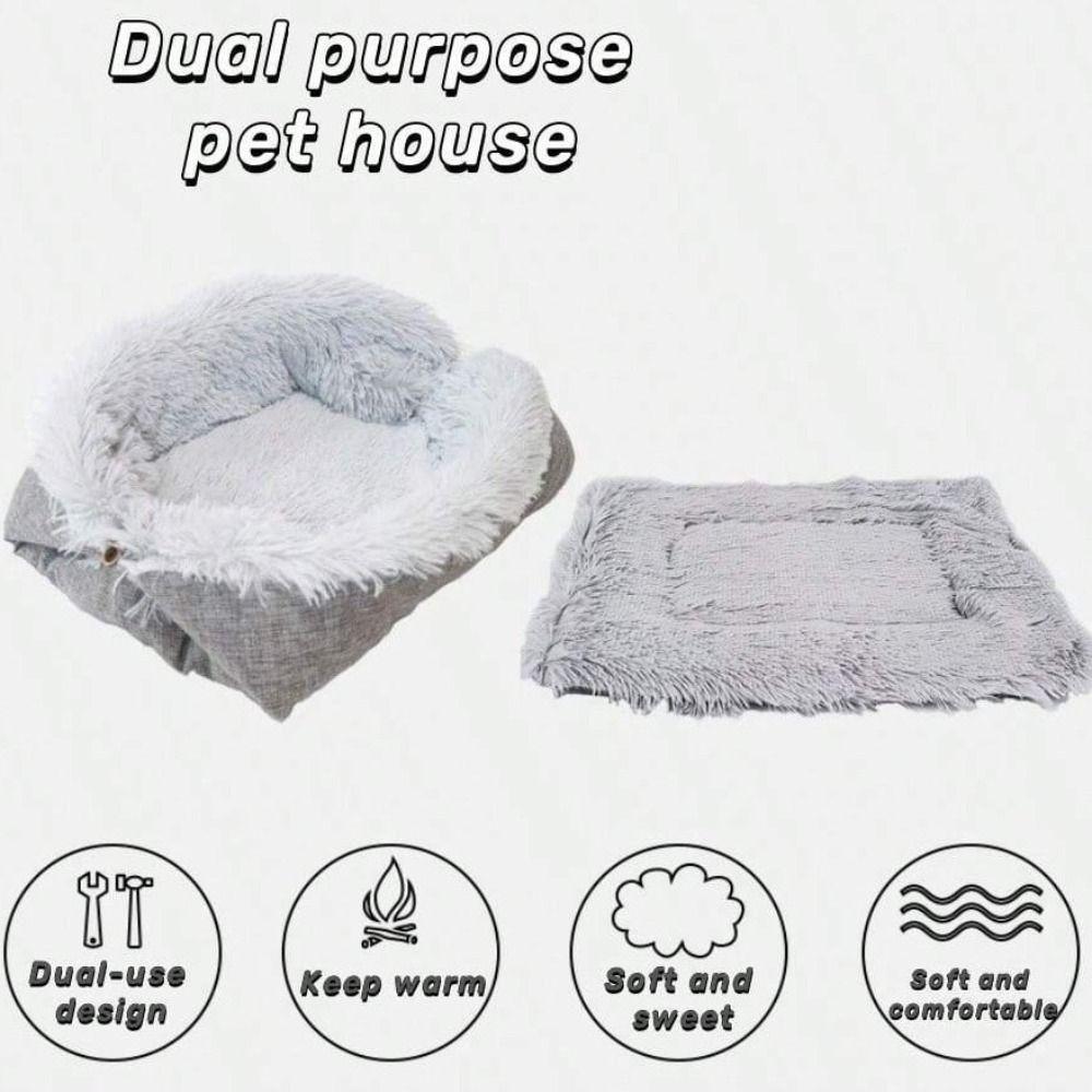 Puppy Cushion Thickened Warm Cat Bed Soft Foldable Cat Mattress Comfortable Cat Nest Mat for Cats and Dogs
