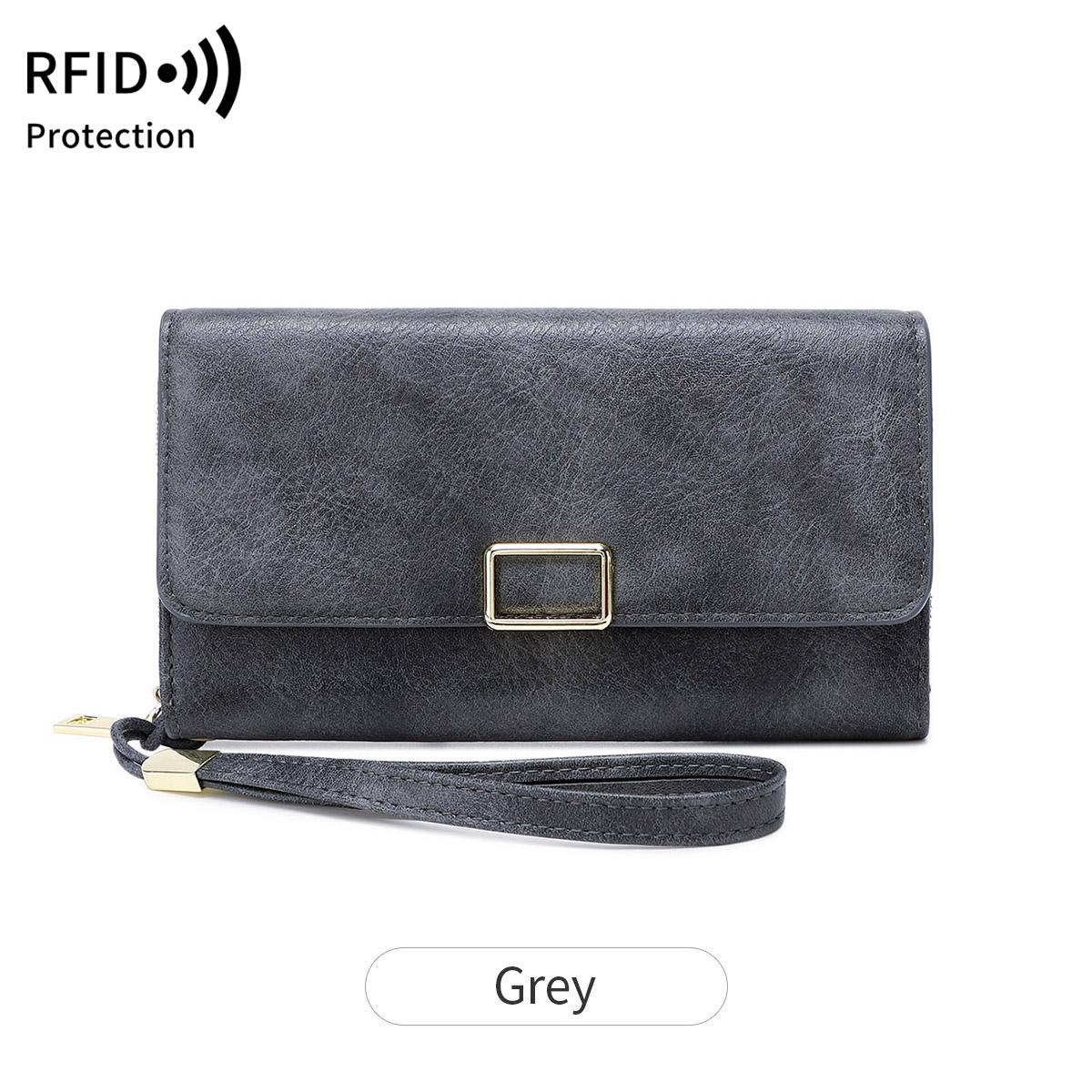 RFID Blocking Women s Wallet Large Capacity Credit Card Holder Clutch Bag Trifold Large Capacity Zipper Long Wallet Coin Purse