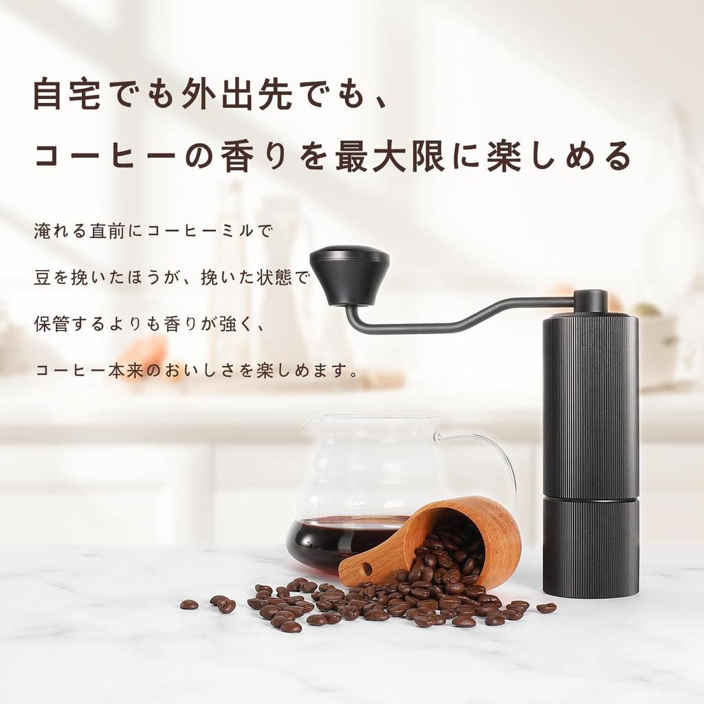 Sunnecko Manual Coffee Grinder with Stainless Steel Grinding Grinders, 36 Adjustable Grinding Levels, Brush Included, 25g Capacity, Portable and Easy