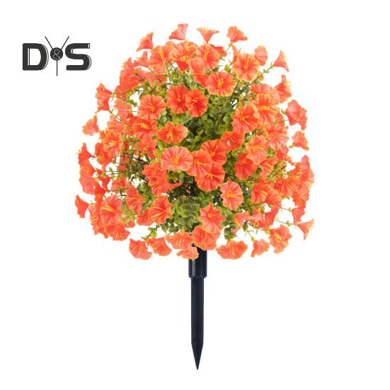 Faux Morning Glory Flowers Artificial Morning Glory Bush with Ground Spike Realistic Fake Greenery Shrubs for Outdoor Indoor Farmhouse Porch Patio