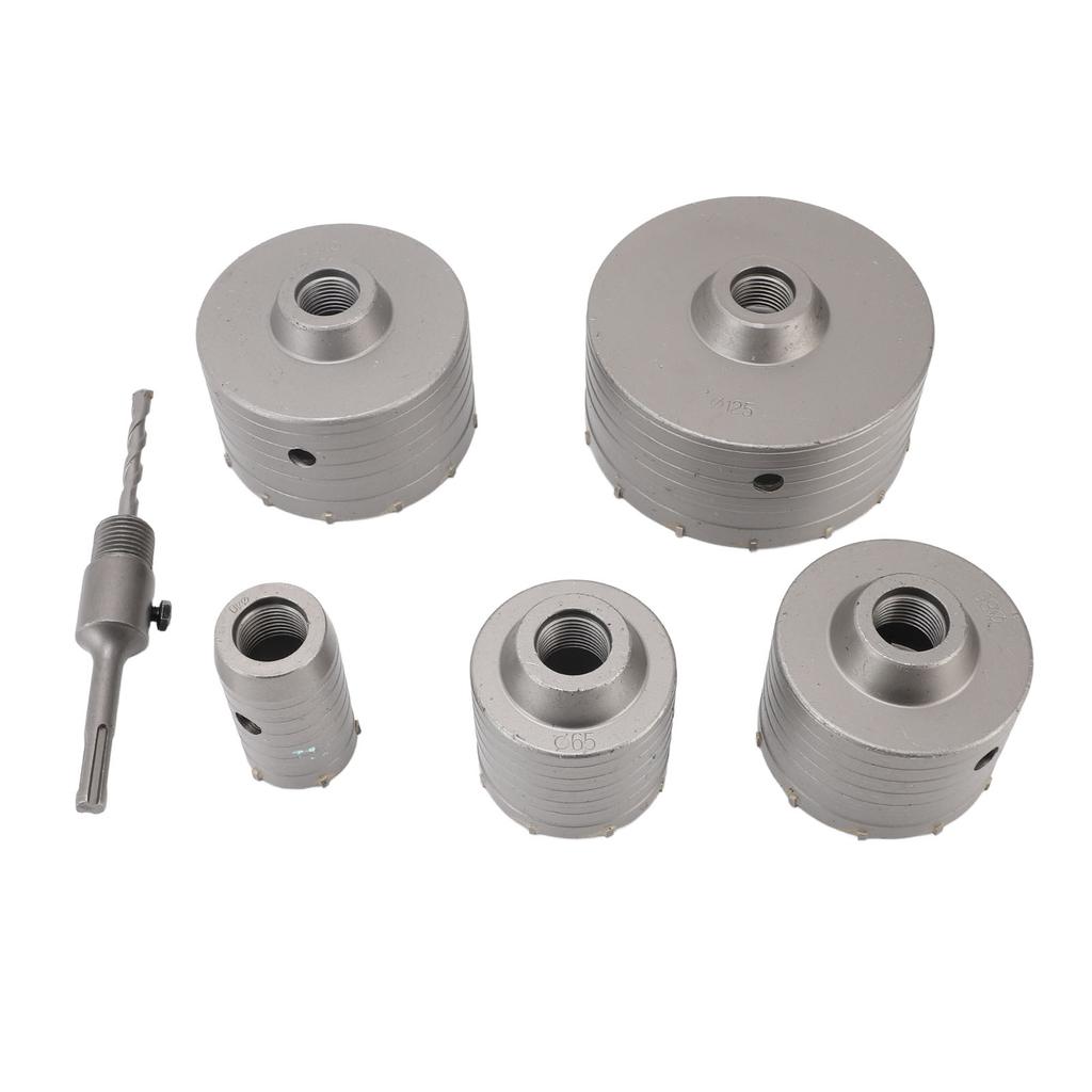 6-teiliges Set Beton-Lochsägebohrer-Set Hartmetall-Hochhärte-Lochsäge-Werkzeugsatz für Luft