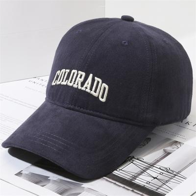 New Summer Visor Fashionable Cap Navy Blue Enlarged Head Circumference Wide Brim Deep Top Showing Face Small Baseball Cap