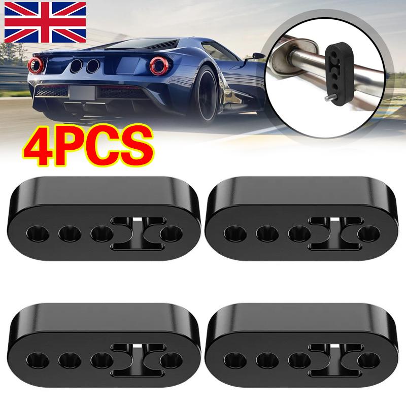 4pcs Universal Black Rubber Exhaust Hanger Mount Brackets Long Heavy Duty Hanger
