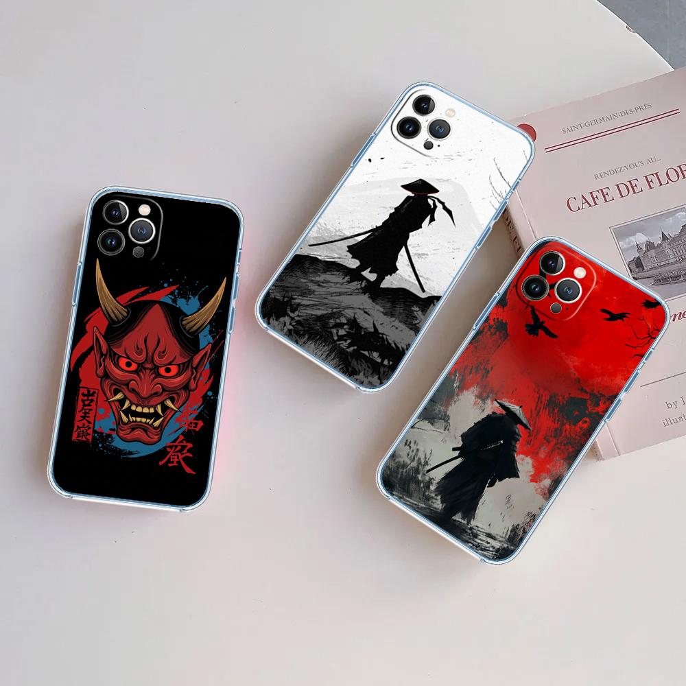 BF73 Japan Samurai Mask Case for Motorola Moto G10 G20 G30 G31 G32 G34 G35 G41 G42 G50 G51 G52 G55 G60 G60S G62 G71 G72 G75