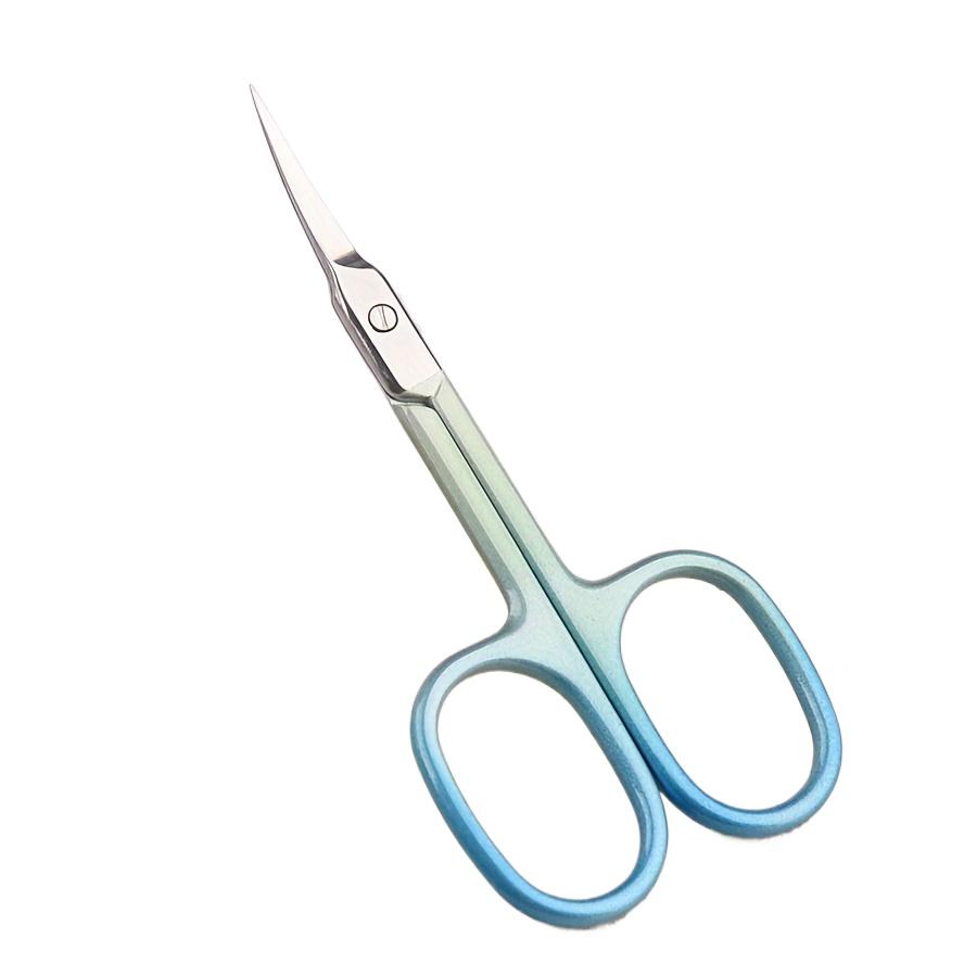 Mint blue cuticle scissors ultra-thin arc blade professional cuticle scissors multi-functional stainless steel scissors