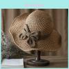 Cappello Estivo da Sole in Paglia con Ampia Tesa per Donna, Casual, Protezione Solare da Esterno