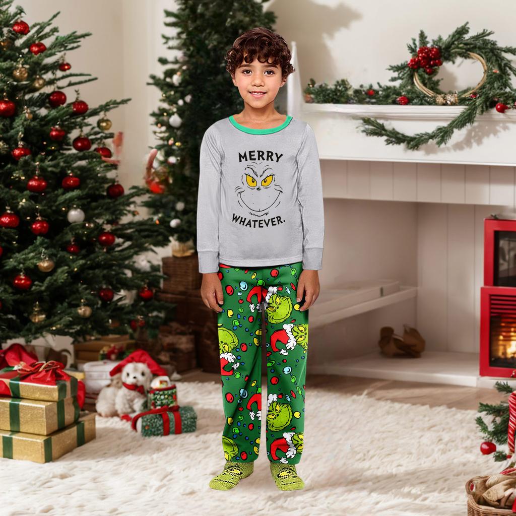 Parent-child Christmas Print Home Suit Long-sleeved Top And Pants