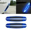 4pcs Car Door Reflective Warn Strips Bumper Reflector Stickers Decals Blue Safety Opening Safety Opening Exterior Accessories