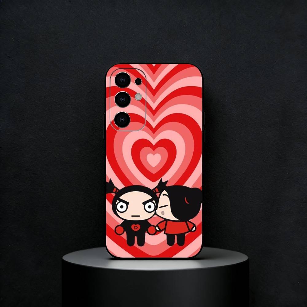 Cute Cartoon Pucca Garu Phone Case For Samsung S25,S24,S21,S22,S23,S30,Ultra,S20,Plus,Fe,Note,5G Black Cover