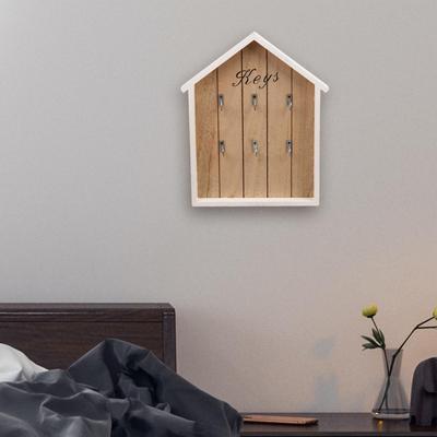 Wood Key Storage Rack, Wall Mounted Holder, Decorative Farmhouse Organizer, Entryway