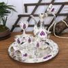 Luxury Court Style Wine Set 8pcs Zinc Alloy Goblet Decoration Home Restaurant Hotel Gift