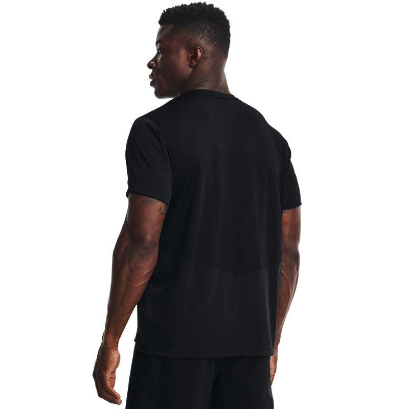 Under Armour Solid Color Logo Print Crew Neck Short Sleeve T-Shirt Men Tops Black 1369743-001