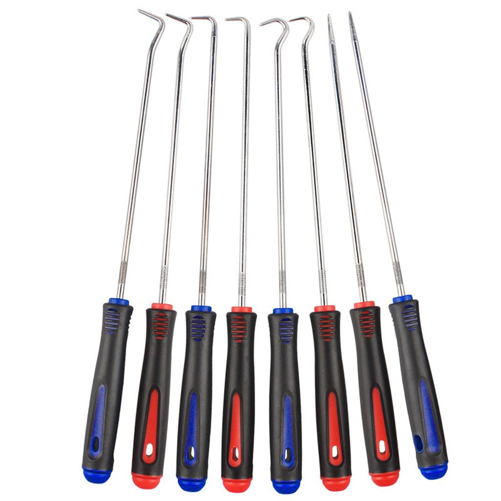 Ergonomic Design Heavy Duty Nylon Handle Oil Seal Hook Set With Multiple Shaped Heads For Tight Space And Auto Detailing
