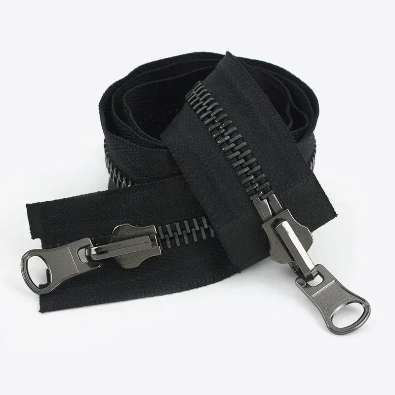 Meetee 5# 8# 70-100cm Open-End Rotary Metal Zipper Slider Double Sided Reversible Zippers Jacket Sewing Zip Repair Accessories