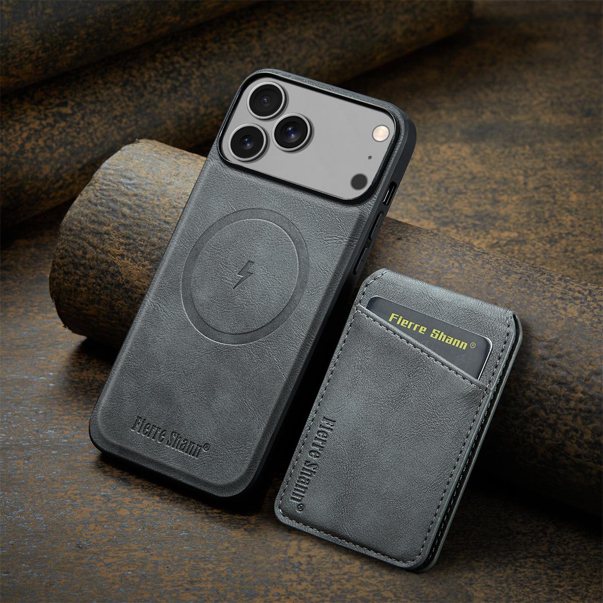 

2 in 1 Detachable Magnetic Leather Wallet Card Holder Phone Case for iPhone Air 17 16 15 14 13 12 11 Pro Max for Magsafe Cover iPhone 14 сірий